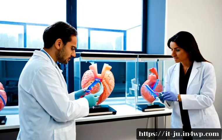 Home 12 인공장기와 표준화의 중요성 - Photorealistic biomedical laboratory in Italy, a diverse team of engineers in clean white coats exam...
