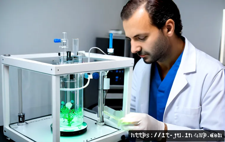 Home 14 인공장기 연구의 생물학적 기초 - Photorealistic biomedical research laboratory in Italy, Italian scientist in a white lab coat carefu...